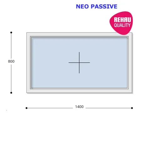 140x80 Műanyag ablak, Egyszárnyú, Fix, Neo Passive Rehau