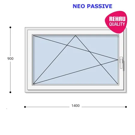 140x90 Műanyag ablak, Egyszárnyú, Bukó/Nyíló, Neo Passive Rehau