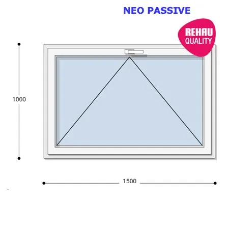 150x100 Műanyag ablak, Egyszárnyú, Bukó, Neo Passive Rehau