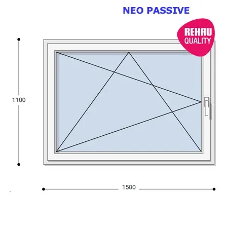 150x110 Műanyag ablak, Egyszárnyú, Bukó/Nyíló, Neo Passive Rehau