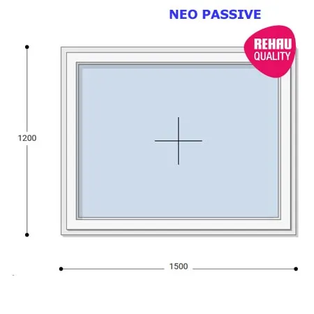 150x120 Műanyag ablak, Egyszárnyú, Fix Ablakszárnyban, Neo Passive Rehau