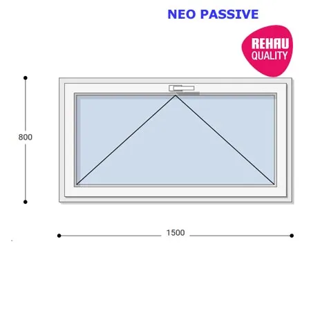 150x80 Műanyag ablak, Egyszárnyú, Bukó, Neo Passive Rehau