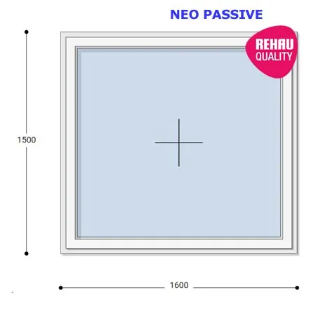 160x150 Műanyag ablak, Egyszárnyú, Fix Ablakszárnyban, Neo Passive Rehau