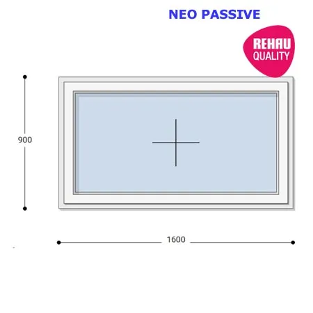 160x90 Műanyag ablak, Egyszárnyú, Fix Ablakszárnyban, Neo Passive Rehau