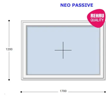 170x120 Műanyag ablak, Egyszárnyú, Fix Ablakszárnyban, Neo Passive Rehau