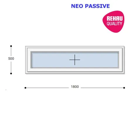 180x50 Műanyag ablak, Egyszárnyú, Fix Ablakszárnyban, Neo Passive Rehau