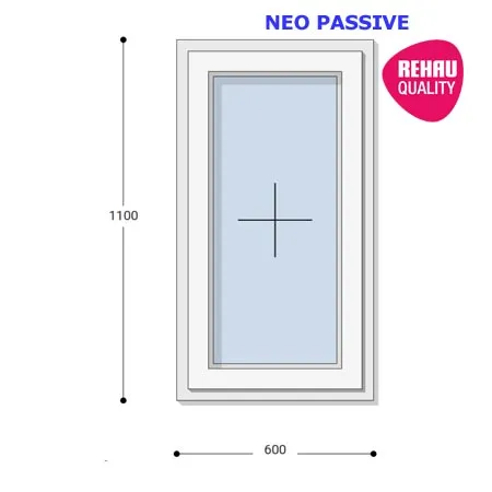 60x110 Műanyag ablak, Egyszárnyú, Fix Ablakszárnyban, Neo Passive Rehau