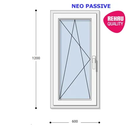 60x120 Műanyag ablak, Egyszárnyú, Bukó/Nyíló, Neo Passive Rehau