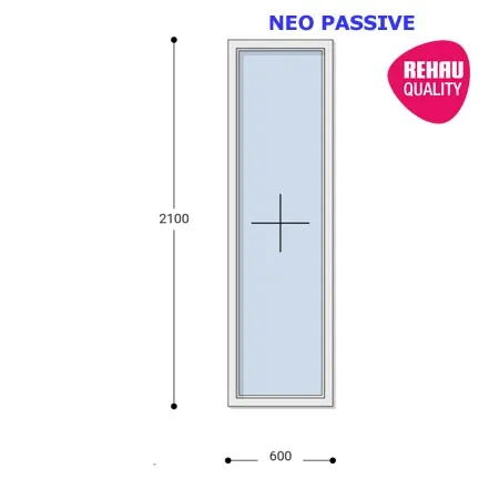 60x210 Műanyag ablak, Egyszárnyú, Fix, Neo Passive Rehau