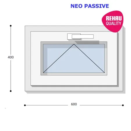 60x40 Műanyag ablak, Egyszárnyú, Bukó, Neo Passive Rehau