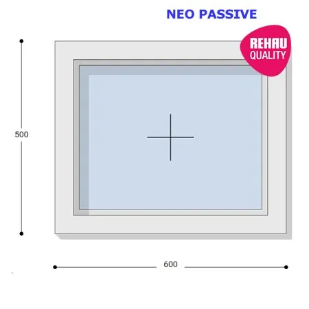 60x50 Műanyag ablak, Egyszárnyú, Fix, Neo Passive Rehau