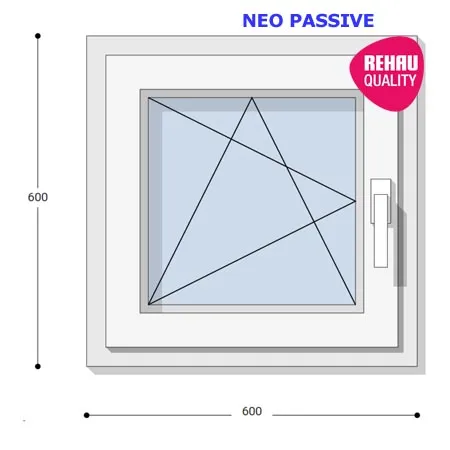 60x60 Műanyag ablak, Egyszárnyú, Bukó/Nyíló, Neo Passive Rehau