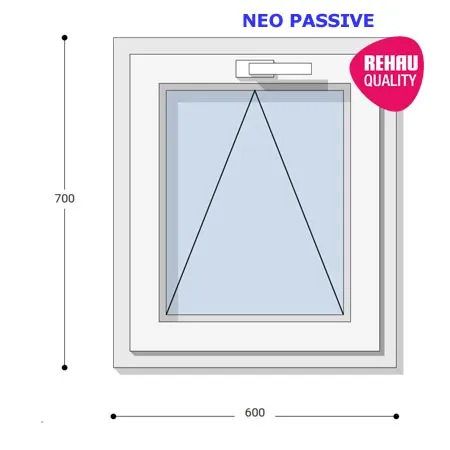 60x70 Műanyag ablak, Egyszárnyú, Bukó, Neo Passive Rehau