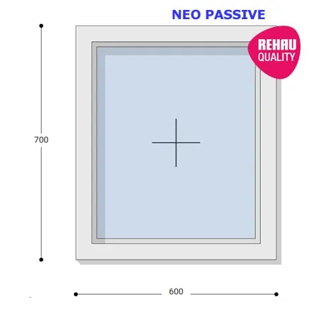 60x70 Műanyag ablak, Egyszárnyú, Fix, Neo Passive Rehau