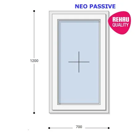 70x120 Műanyag ablak, Egyszárnyú, Fix Ablakszárnyban, Neo Passive Rehau