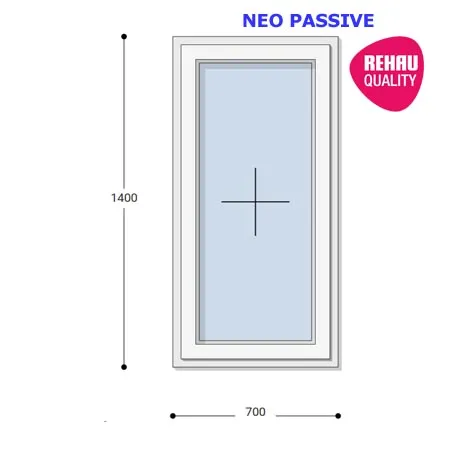 70x140 Műanyag ablak, Egyszárnyú, Fix Ablakszárnyban, Neo Passive Rehau