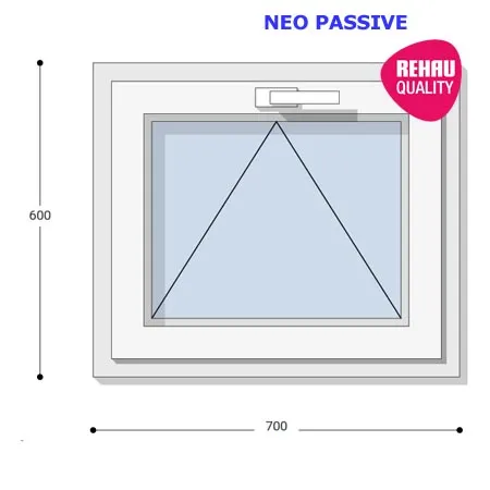 70x60 Műanyag ablak, Egyszárnyú, Bukó, Neo Passive Rehau