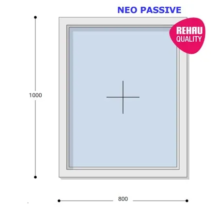 80x100 Műanyag ablak, Egyszárnyú, Fix, Neo Passive Rehau