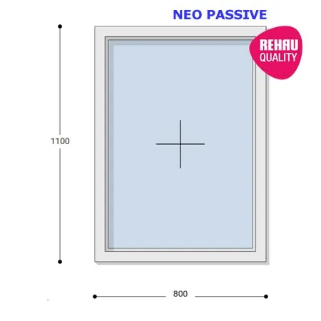 80x110 Műanyag ablak, Egyszárnyú, Fix, Neo Passive Rehau