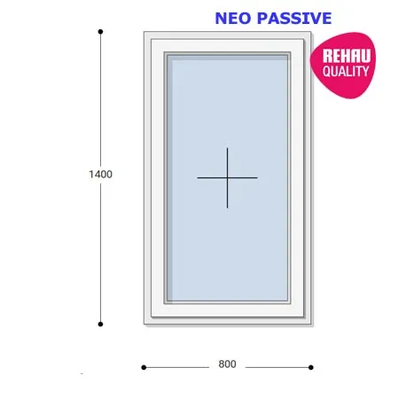 80x140 Műanyag ablak, Egyszárnyú, Fix Ablakszárnyban, Neo Passive Rehau