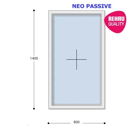 80x140 Műanyag ablak, Egyszárnyú, Fix, Neo Passive Rehau