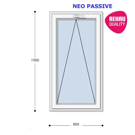 80x150 Műanyag ablak, Egyszárnyú, Bukó, Neo Passive Rehau