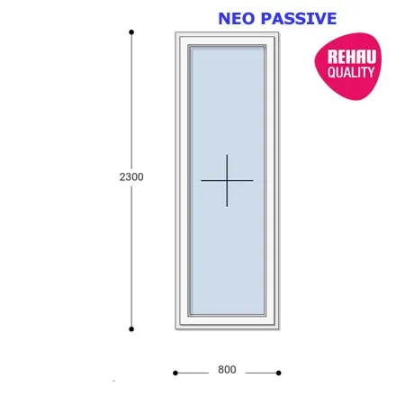 80x230 Műanyag ablak, Egyszárnyú, Fix Ablakszárnyban, Neo Passive Rehau