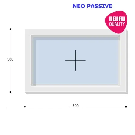 80x50 Műanyag ablak, Egyszárnyú, Fix, Neo Passive Rehau