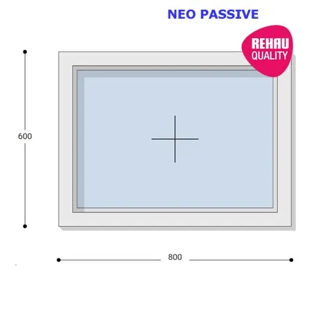 80x60 Műanyag ablak, Egyszárnyú, Fix, Neo Passive Rehau