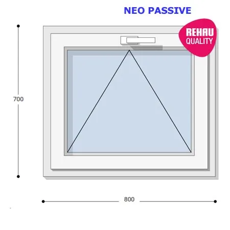 80x70 Műanyag ablak, Egyszárnyú, Bukó, Neo Passive Rehau