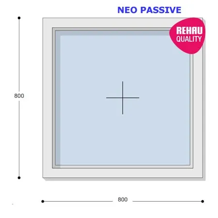 80x80 Műanyag ablak, Egyszárnyú, Fix, Neo Passive Rehau