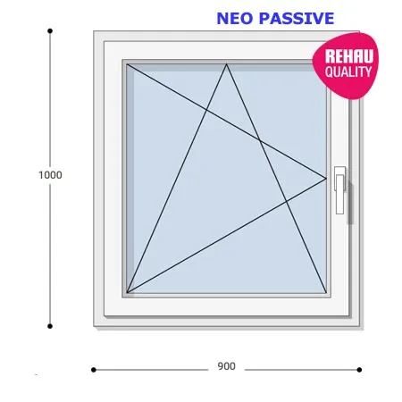 90x100 Műanyag ablak, Egyszárnyú, Bukó/Nyíló, Neo Passive Rehau
