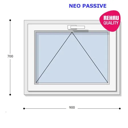 90x70 Műanyag ablak, Egyszárnyú, Bukó, Neo Passive Rehau
