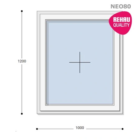 100x120 Műanyag ablak, Egyszárnyú, Fix Ablakszárnyban, Neo80 Rehau