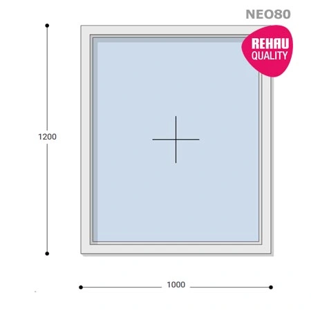 100x120 Műanyag ablak, Egyszárnyú, Fix, Neo80 Rehau