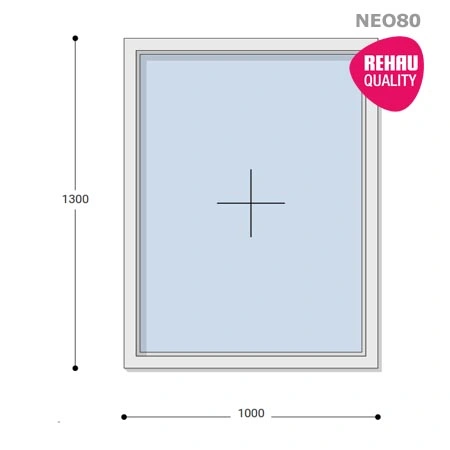 100x130 Műanyag ablak, Egyszárnyú, Fix, Neo80 Rehau