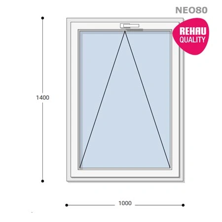 100x140 Műanyag ablak, Egyszárnyú, Bukó, Neo80 Rehau