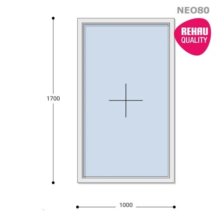 100x170 Műanyag ablak, Egyszárnyú, Fix, Neo80 Rehau