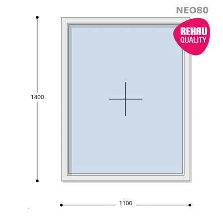 110x140 Műanyag ablak, Egyszárnyú, Fix, Neo80 Rehau