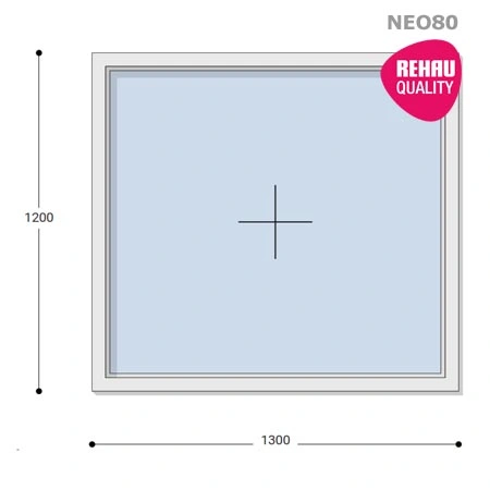 130x120 Műanyag ablak, Egyszárnyú, Fix, Neo80 Rehau