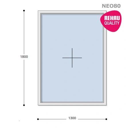 130x180 Műanyag ablak, Egyszárnyú, Fix, Neo80 Rehau