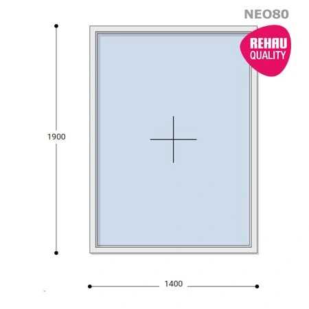 140x190 Műanyag ablak, Egyszárnyú, Fix, Neo80 Rehau