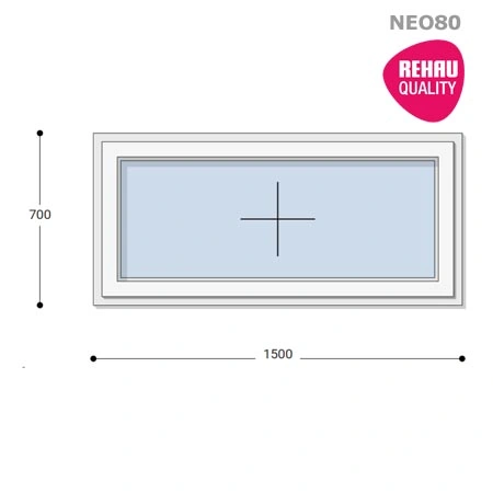 150x70 Műanyag ablak, Egyszárnyú, Fix Ablakszárnyban, Neo80 Rehau