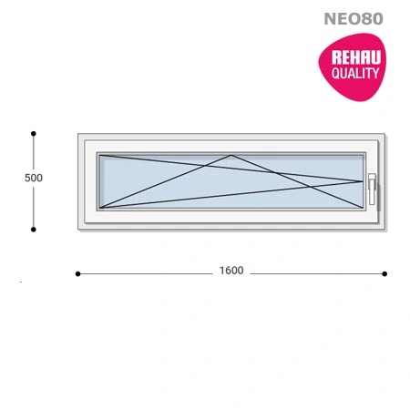 160x50 Műanyag ablak, Egyszárnyú, Bukó/Nyíló, Neo80 Rehau