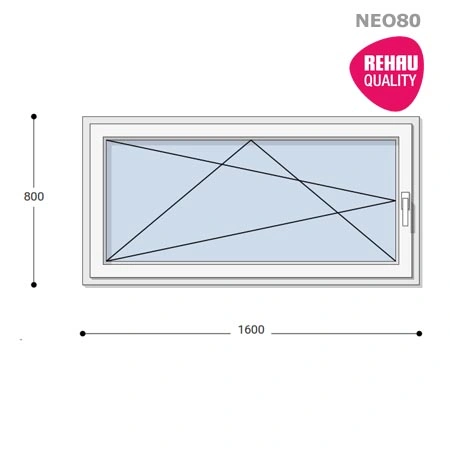 160x80 Műanyag ablak, Egyszárnyú, Bukó/Nyíló, Neo80 Rehau