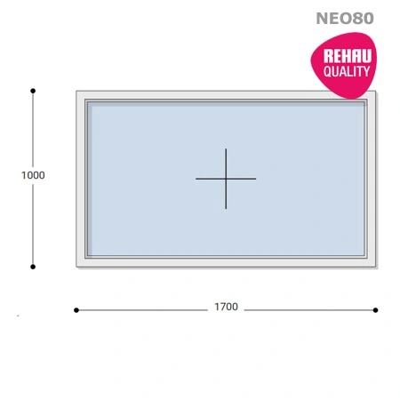 170x100 Műanyag ablak, Egyszárnyú, Fix, Neo80 Rehau