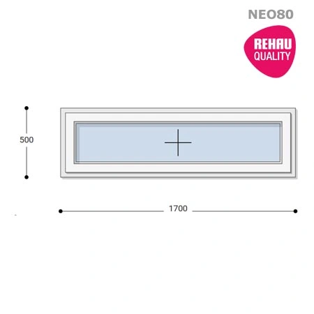 170x50 Műanyag ablak, Egyszárnyú, Fix Ablakszárnyban, Neo80 Rehau