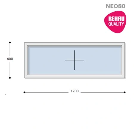 170x60 Műanyag ablak, Egyszárnyú, Fix, Neo80 Rehau