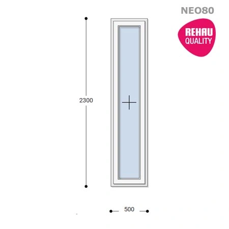 50x230 Műanyag ablak, Egyszárnyú, Fix Ablakszárnyban, Neo80 Rehau