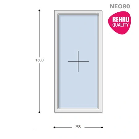 70x150 Műanyag ablak, Egyszárnyú, Fix, Neo80 Rehau